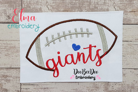 Football Giants Ball - Fill Stitch