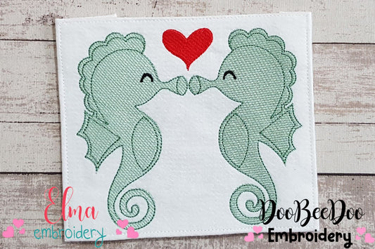 Seahorses in Love - Fill Stitch