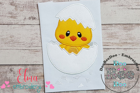 Chick in an Egg - Applique - Machine Embroidery Design