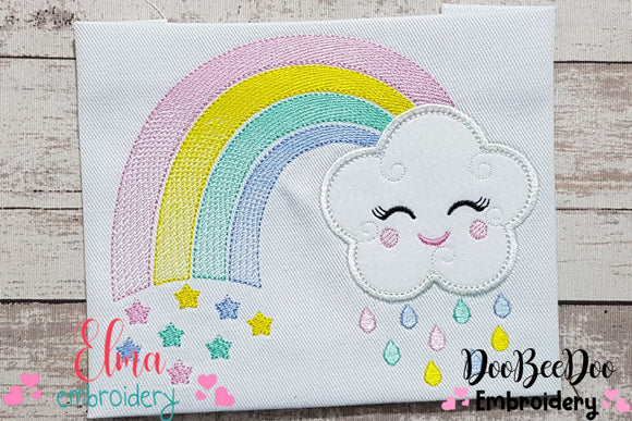 Rainbow and Happy Cloud - Applique
