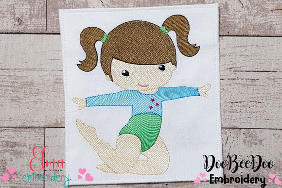 Gymnast Girl - Fill Stitch Machine Embroidery Design