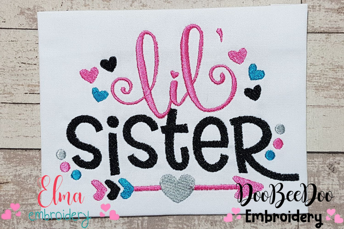 Lil Sister Arrow and Hearts - Fill Stitch