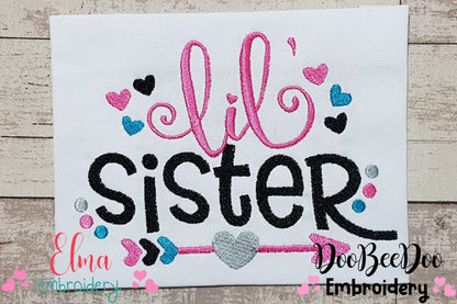 Lil Sister Arrow and Hearts - Fill Stitch