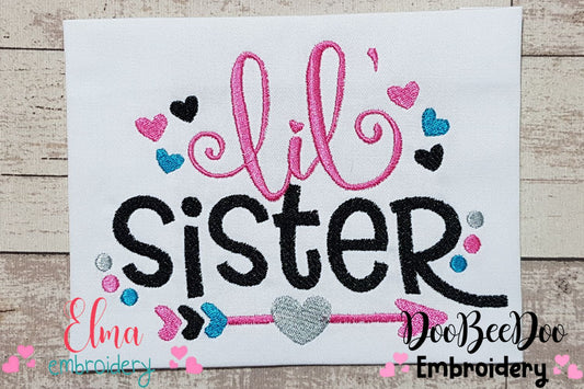 Lil Sister Arrow and Hearts - Fill Stitch