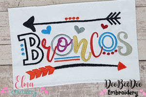 Broncos Arrows and Hearts - Fill Stitch