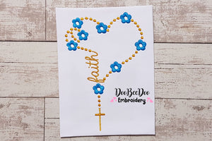 Faith Rosary with Flowers - Fill Stitch