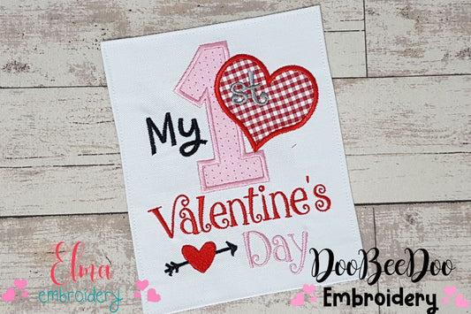 My 1st Valentine's Day - Applique - Machine Embroidery Design