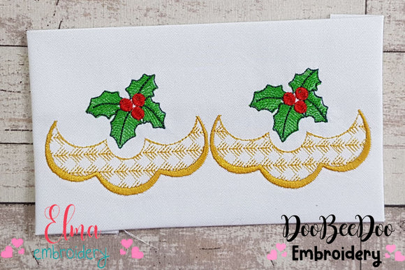 Christmas Mistletoe Border - Fill Stitch Embrodiery