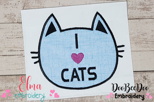 I Love Cats - Applique