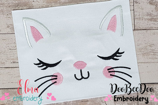 Kitty Face Kitty Cat - Fill Stitch Embroidery