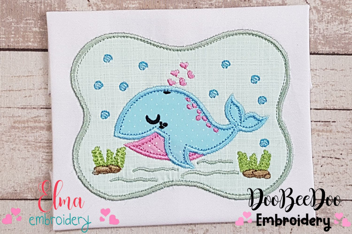 Cute Whale Frame - Applique