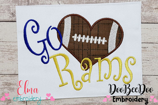 Football Go Rams - Applique
