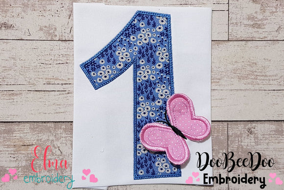 3D Butterfly Number One - Applique-Machine Embroidery Design