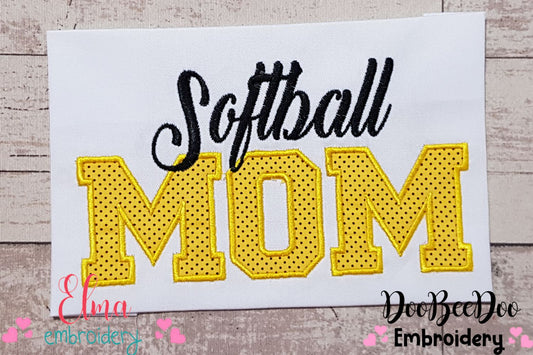 Basic Softball Mom - Applique