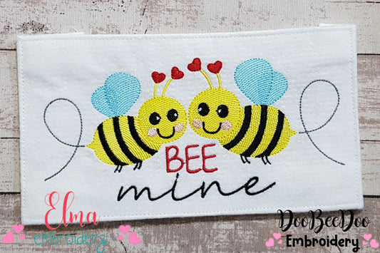 Valentines Bees Bee Mine - Bumble Bee - Fill Stitch
