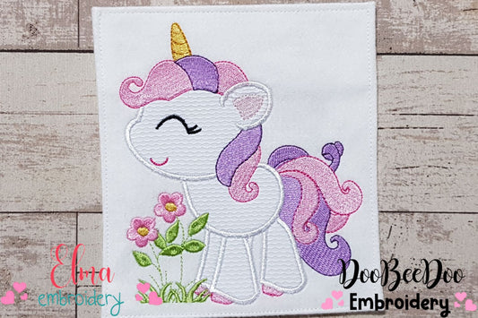 Unicorn and Flowers - Applique