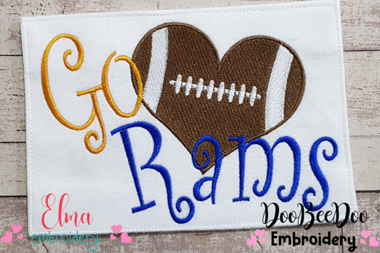 Football Go Rams - Fill Stitch