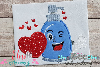 Hand Sanitizer with Heart - Applique