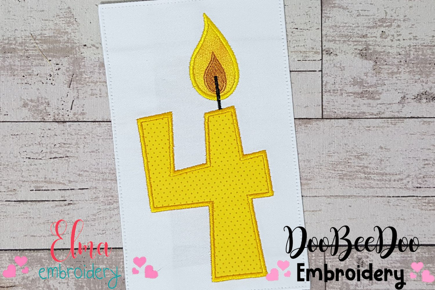 Birthday Candle Number Four - Applique