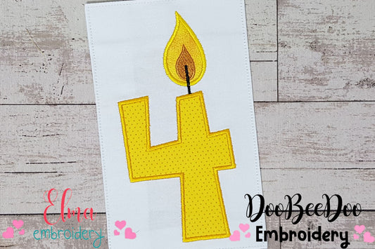Birthday Candle Number Four - Applique