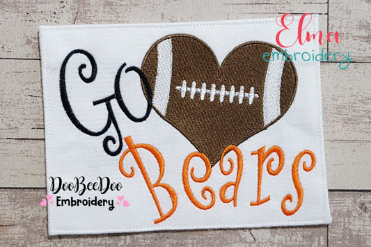 Football Go Bears - Fill Stitch