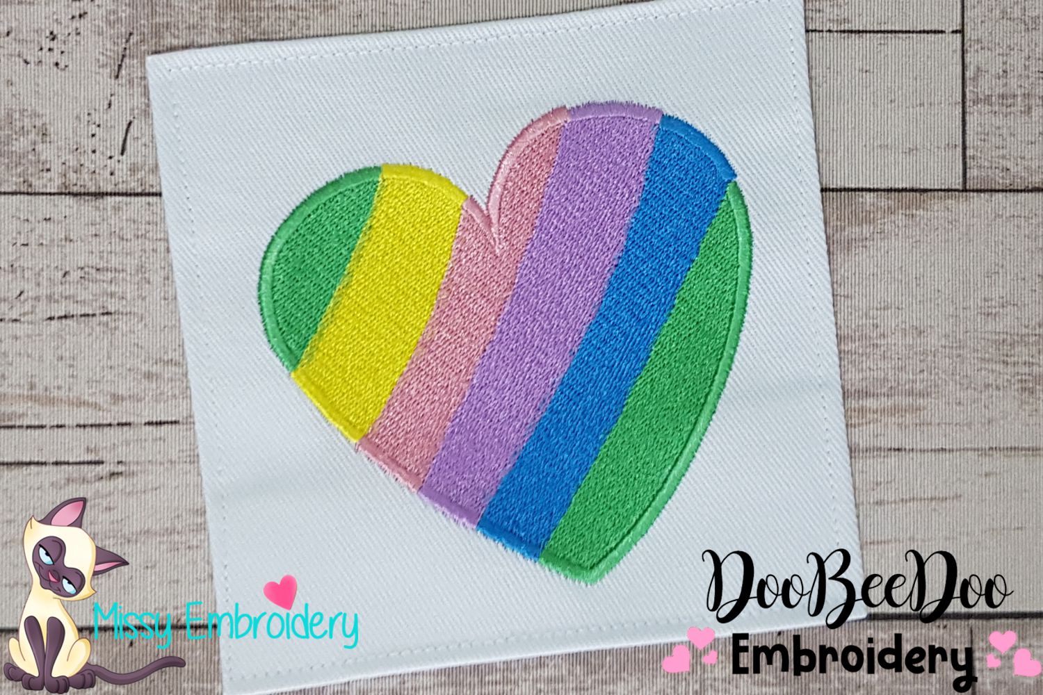 Colorful Heart - Fill Stitch – DooBeeDoo Machine Embroidery Designs
