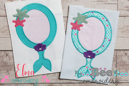 Mermaid Mirror - Fill Stitch and Applique - Set of 2 designs