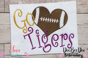 Football Go Tigers - Fill Stitch