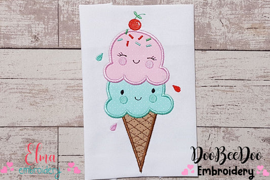 Cute Summer Ice Cream - Applique Embroidery