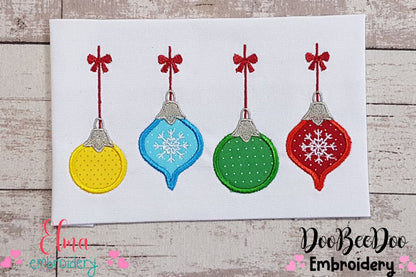 Christmas Bulbs Ornaments - Applique