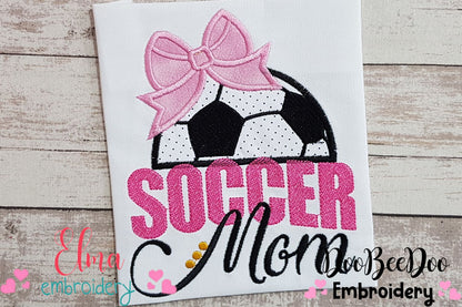 Soccer Mom Ball and Bow - Applique