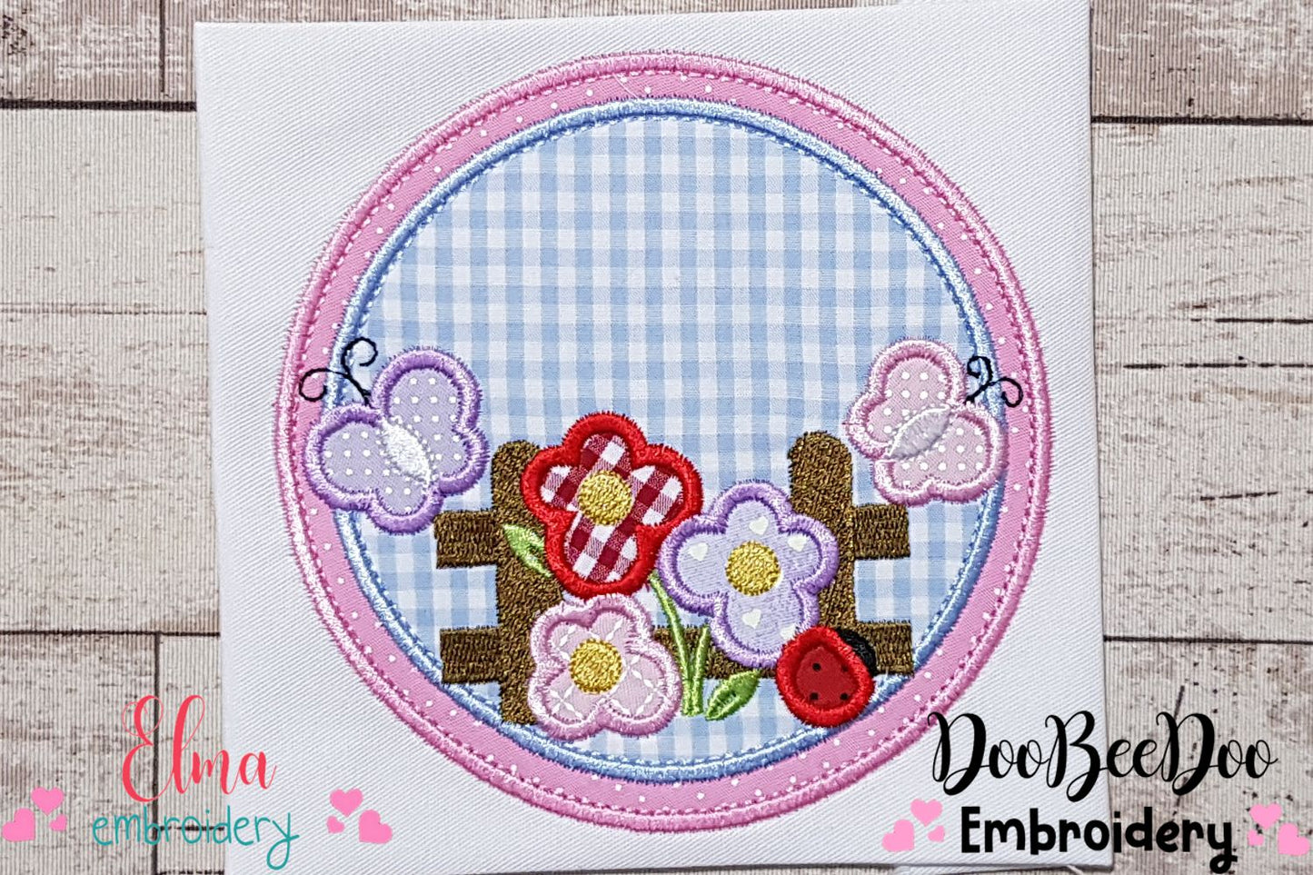 Garden Flowers Frame - Applique