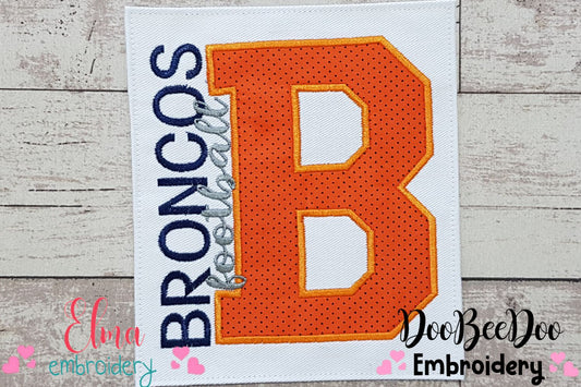 Broncos Football Letter B - Applique