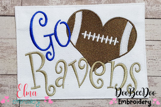 Football Go Ravens - Fill Stitch