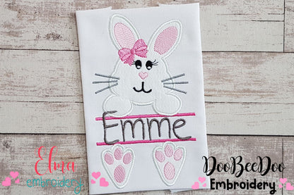 Split Bunny Girl - Applique Embroidery