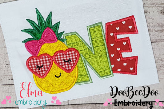 Summer Pineapple Birthday One - Applique