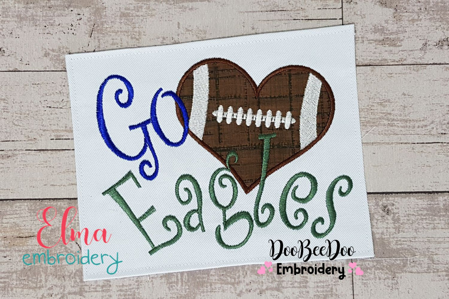 Football Go Eagles - Applique - Machine Embroidery Design
