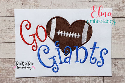Football Go Giants - Applique