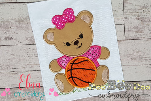 Teddy Bear and Basketball - Applique