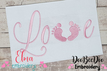 Baby Feet Love - Fill Stitch - Machine Embroidery Design