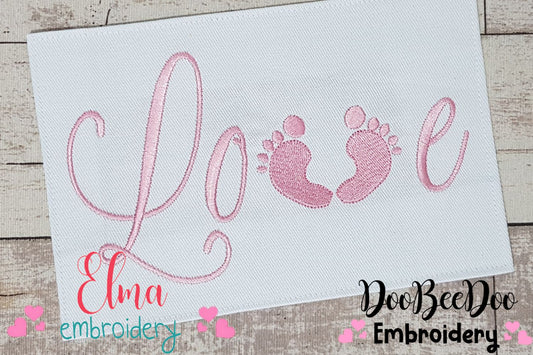 Baby Feet Love - Fill Stitch - Machine Embroidery Design