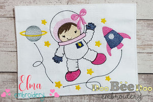 Astronaut in Space Girl - Fill Stitch