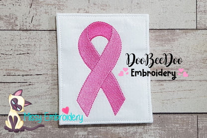 Pink October Ribbon - Fill Stitch - Machine Embroidery Design