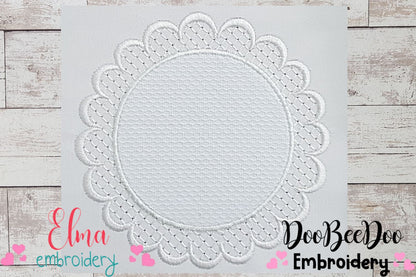 Delicate Lace Frame - Applique - Machine Embroidery Design