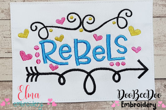 Rebels Fun Arrows and Hearts - Fill Stitch