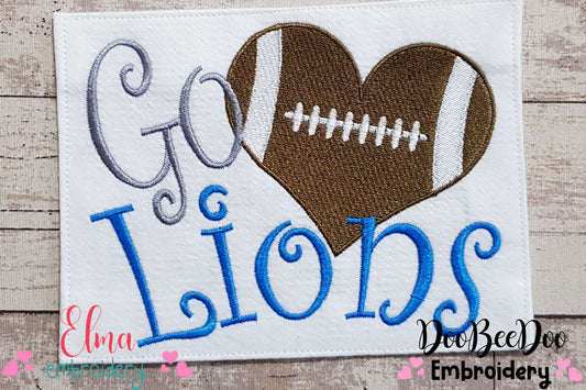 Football Go Lions - Fill Stitch