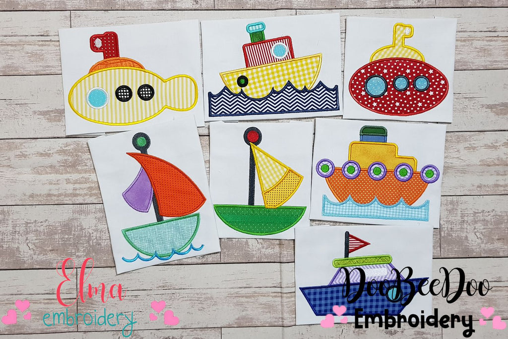 Nautical Boats Collection - Applique - Set of 7 designs