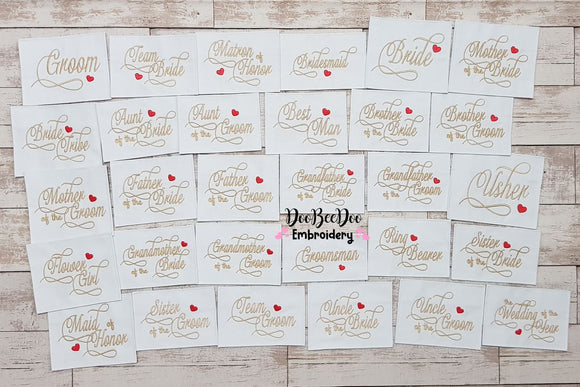 Super Wedding Bundle - Bridal Sayings - Fill Stitch - Set of 30 designs
