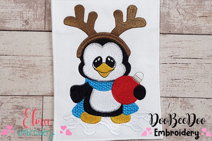 Christmas Penguin Reindeer - Fill Stitch