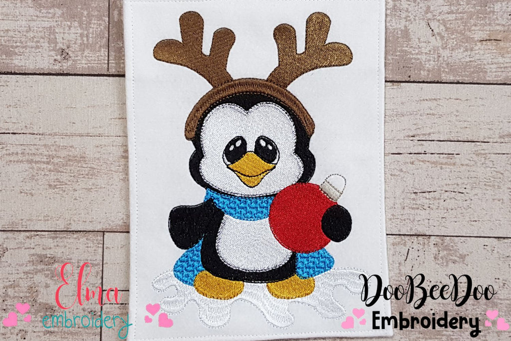 Christmas Penguin Reindeer - Fill Stitch